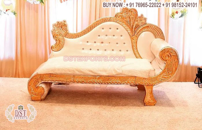 Golden Look Italian Wedding Loveseat For Couple