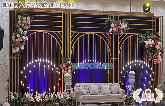 Royal Reception Night Fancy Backdrop Metal Arches