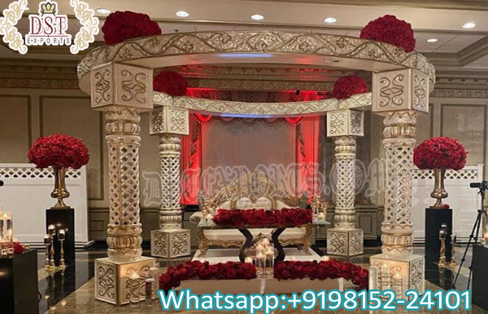 Stunning Wedding Ceremony FRP Round Mandap Setup