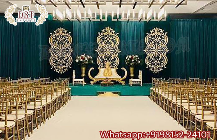 Peacock Theme Wedding Mandap Embroidered Backdrops