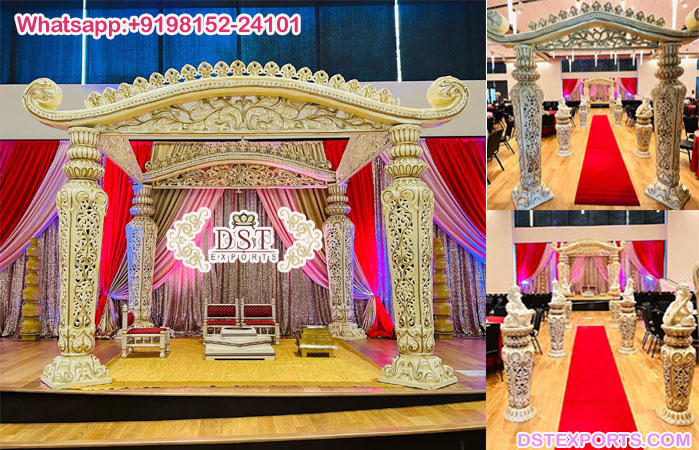 Creative Hindu Wedding FRP White Dhanush Mandap