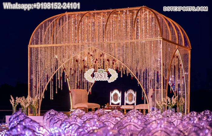 Unique Metal Mirror Mandap For Wedding Function