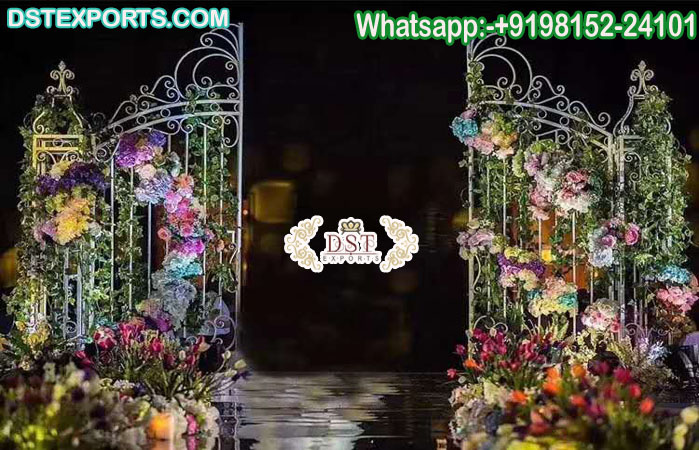 English Wedding Gate Style Metal Backdrop Panels