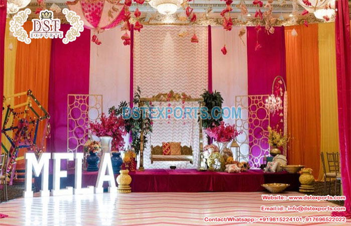 Colorful Wedding Punjabi Cultural Stage Decor