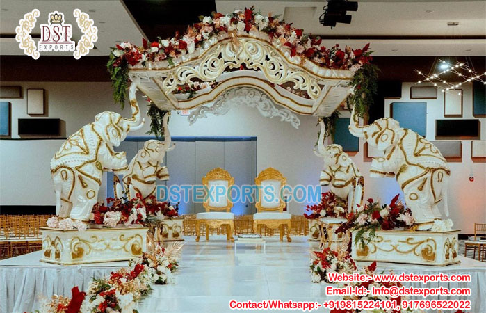 White Palace Elephant Theme  Wedding Mandap