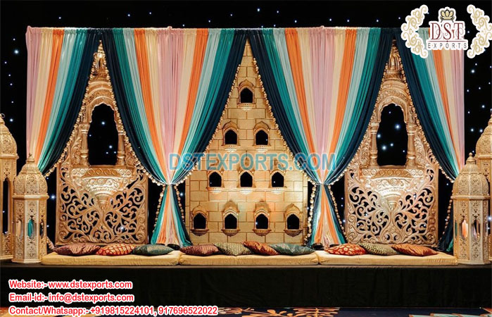 Muslim Wedding Jharokha Theme Mehndi Stage