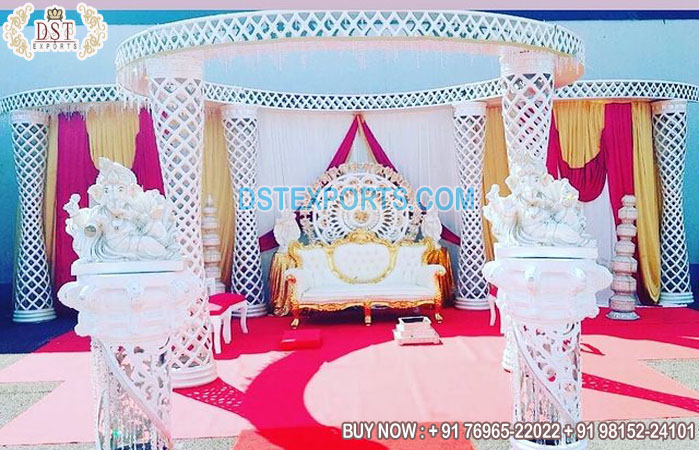 Glamouring Wedding FRP Crystal Mandap Setup