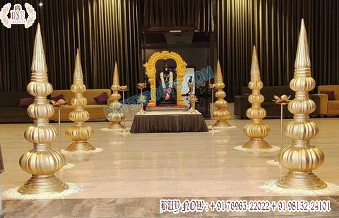 Traditional Walkway Mangalam Pot Pillars For Weddi