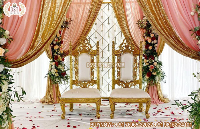 Royal Engagement Stage Throne Chairs For Couple
