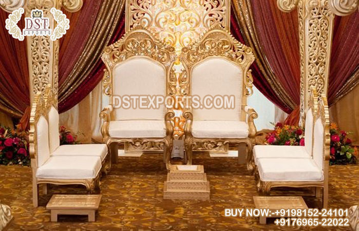 Golden Vidhi Mandap Chairs For Wedding Ceremony