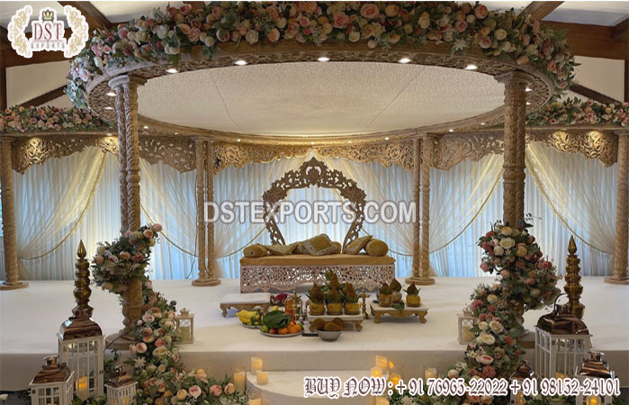 Ravishing Wedding Wooden Double Pole Mandap