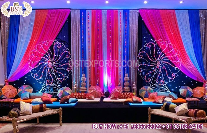 Stunning Mehndi & Sangeet Night Stage Setup