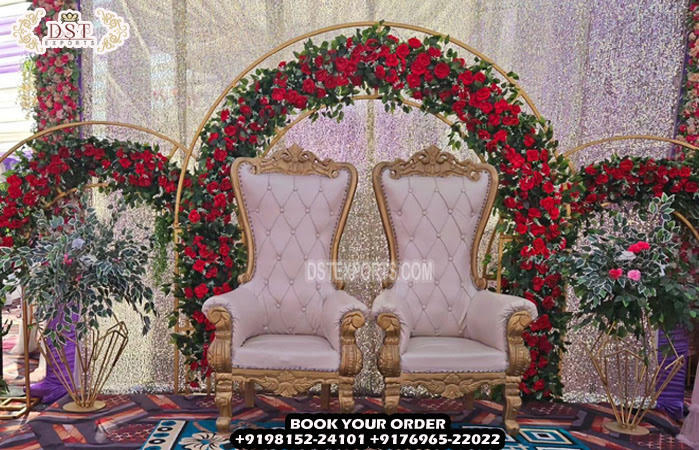 Stylish King Queen Throne Chairs for Wedding