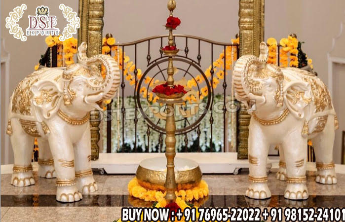 Fiber Elephant Statue For Banquet Hall Entrance