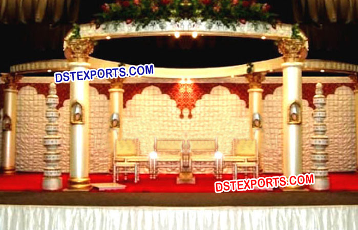 Wedding Six Pillar Fiber Mandap