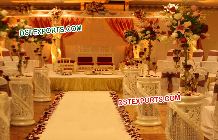 Latest Wedding Fiber Crystal Mandap Set