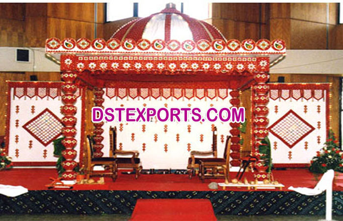 Decorated  Pot Pillar Mandap Set