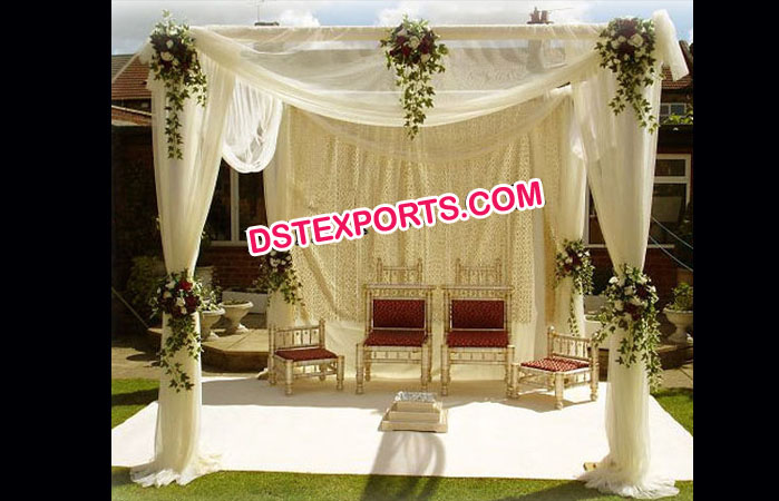 Hindu Wedding  White Mandap