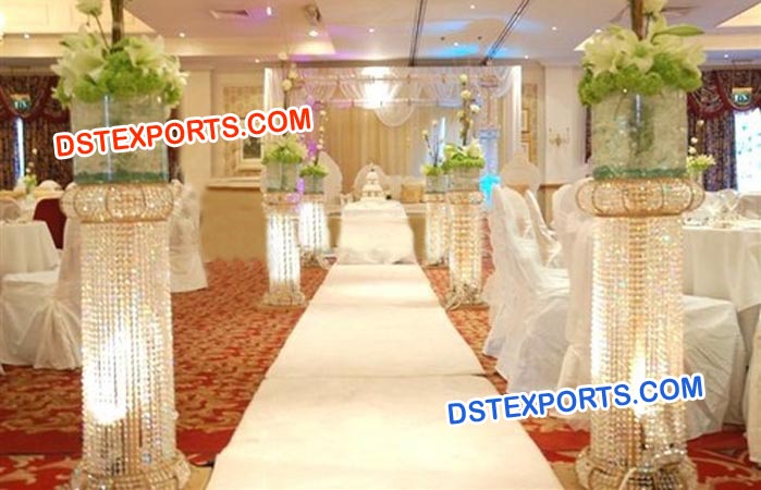 Decorated Crystal Walkway Pillars