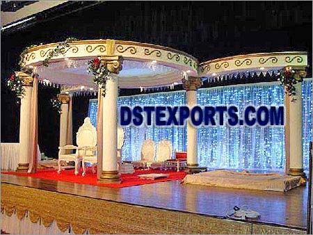 WEDDING ROUND MANDAP WITH LIGHTED BACKDROP