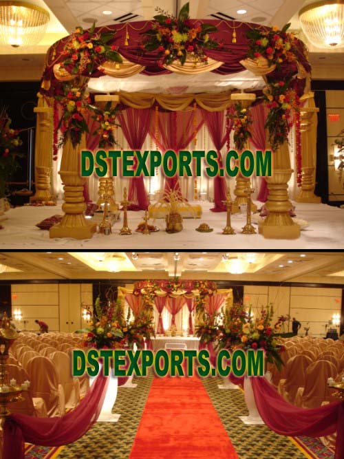 WEDDING GOLDEN FIBER MANDAP