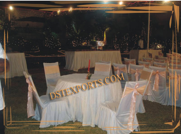 WEDDING TABLE CLOTHES AND CHAIR COVERS