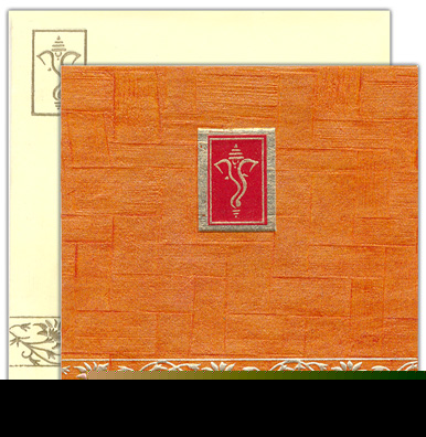 WEDDING ORANGE  SHIMMERY FINISHING CARD