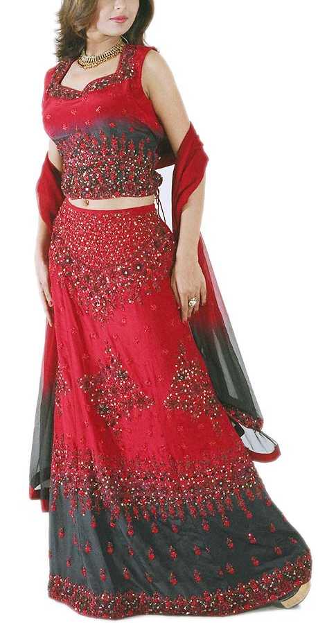 WEDDING DOUBLE COLOUR LEHANGA CHOLI