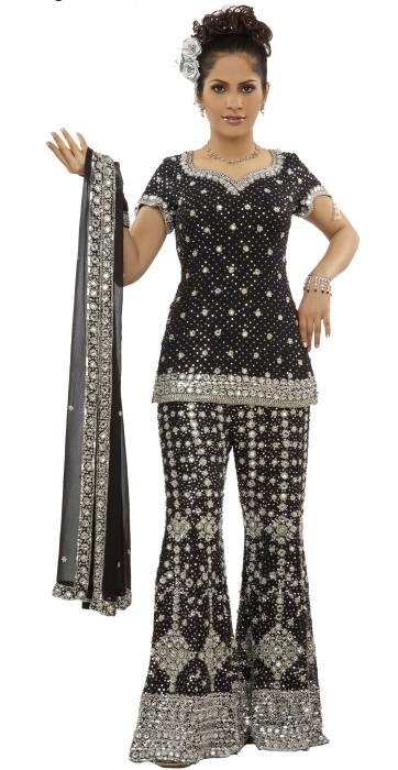 DESIGNER BLACK SHARARA