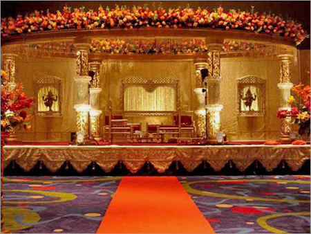 WEDDING GOLDEN CARVED LIGHTED MANDAP