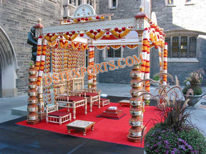 INDIAN WEDDING DECORATED WOODEN MANDAP