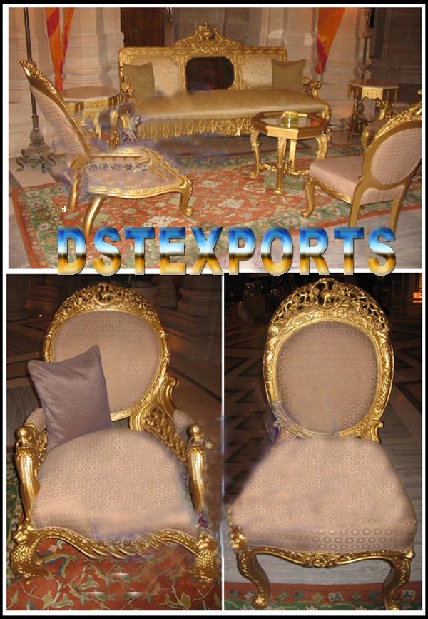 WEDDING GOLDEN CARVED FURNITURES