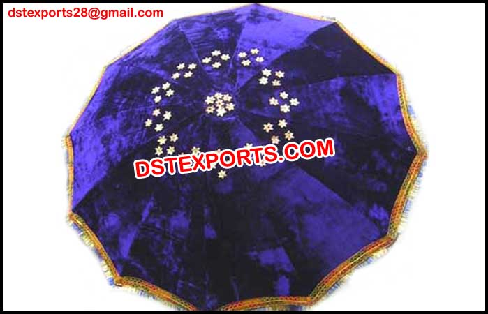 Wedding Blue Decorated Umbrella