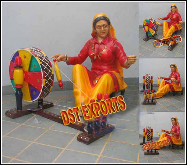 INDIAN WEDDING WELCOME CHARKHA STATUE