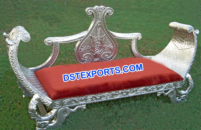 Wedding Silver Metal King Sofa