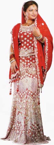 HEAVY  EMBROIDERED LEHANGA