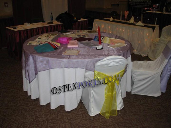 SATIN SASHAS AND TABLE OVERLAYS