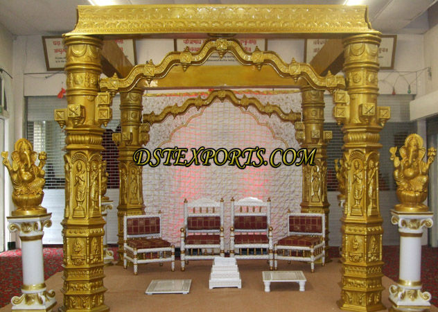 NEW WEDDING GOLDEN DEV MANDAP