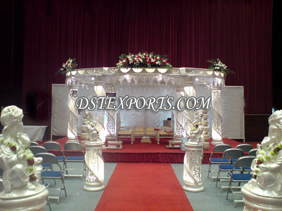 WEDDING SILVER CARVING CRYSTAL MANDAP