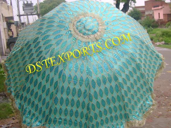 WEDDING SKYBLUE EMBROIDERD UMBRELLA