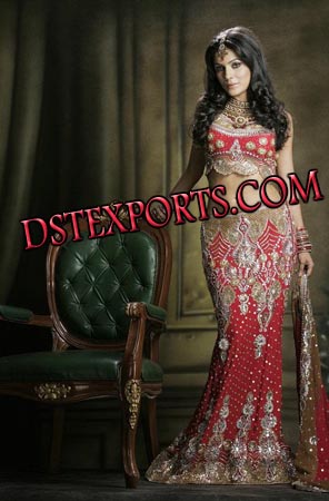 WEDDING RED LEHANGA WITH HEAVY EMBROIDERY