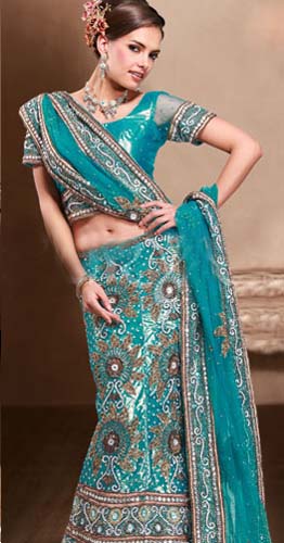 INDIAN BRIDAL SKYBLUE LEHENGAS