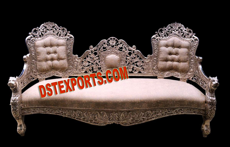 WEDDING SILVER METAL VICTORIAN SOFA