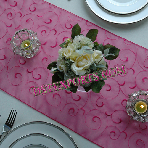 WEDDING PINK EMBRODRIED TABLE RUNNER