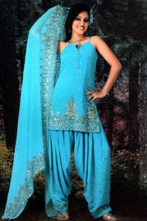 NEW SKYBLUE PATIALA SALWAR SUIT