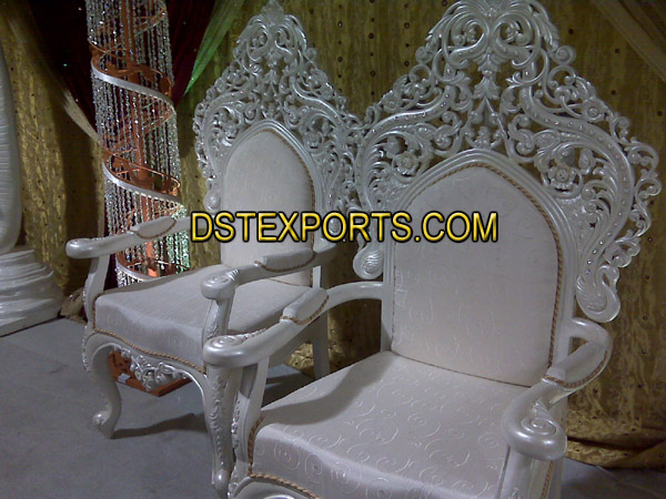 WEDDING NEW  SILVER CARVED CHAIRS