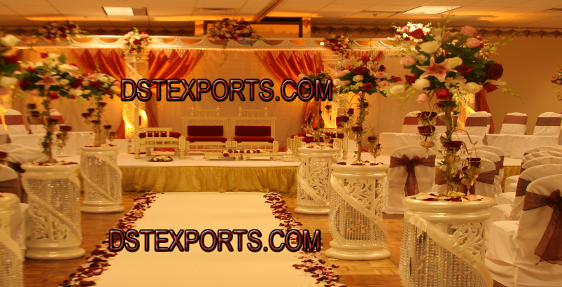 WEDDING NEW DESIGNER CRYSTAL PILLARS MANDAP