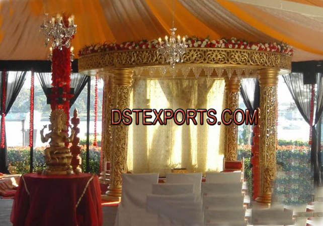 LATEST GOLDEN CARVED MANDAP