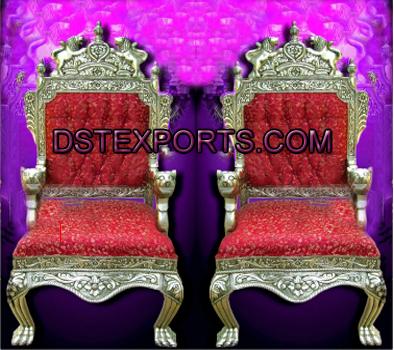 SILVER  CARVED WEDDING CHAIRS
