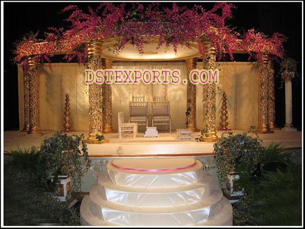 LATEST WEDDING GOLDEN CARVED MANDAP